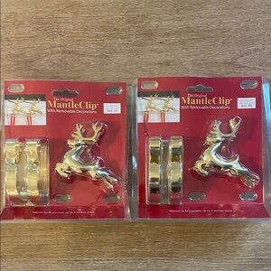 Gold Reindeer Stocking Holders